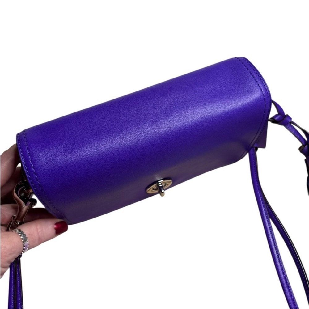 Coach Legacy Leather Crossbody Clutch Ultraviolet Purple 2012 NWT - Picture 10 of 11